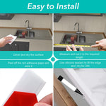 HASTHIP Silicone Water Stopper for Kitchen Slab featuring 39 inch Self Adhesive Barrier | White TPE Strip for Shower and Sink Edge