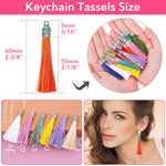 HASTHIP Tassels for Jewelry Making with 100 mixed colors and hanging loop design | 2.36 inch silky polyester set
