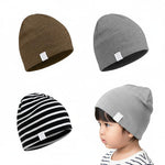HASTHIP® SNOWIE Soft 3 Pcs Toddler Infant Baby Soft Cute Knit Kids Hat Beanie Cap Spring and Autumn Double-Layer Hooded Hat, Elastic Cotton Baby Toddler Beanie for Ages 1-4 Multicolor