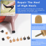 HASTHIP Women's Shoe Heel Repair Kit for High Heel Replacement with 20 Pairs 9–12.5mm TPU Tips | Anti Slip Design and Plier Tool