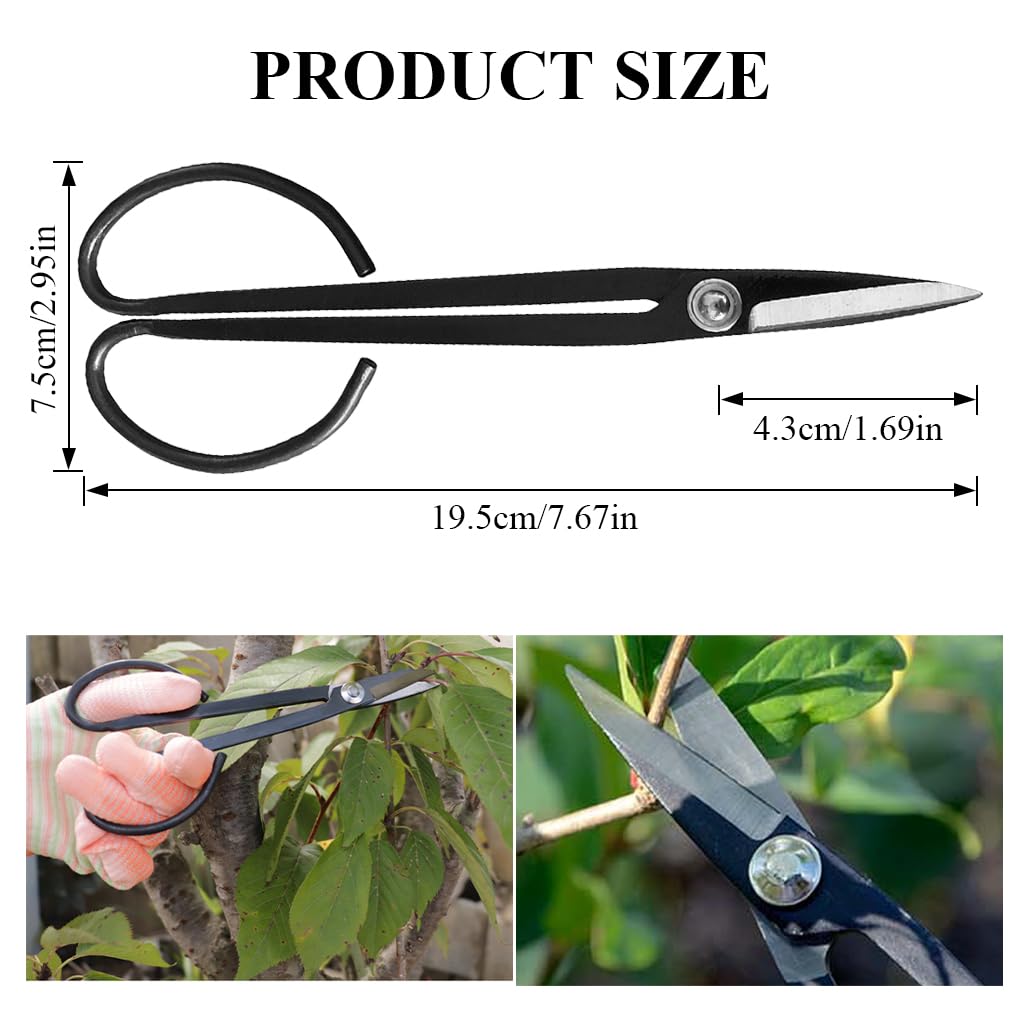 HASTHIP Gardening Pruning Shears for Trees and Roses with 43mm Steel Blades and 7.5 in Ergonomic Handle | Precise Bonsai Cutting Tool
