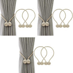 HASTHIP Curtain Tiebacks with Strong Magnetic Closure and 16 in Rope for Home & Hotel | Gray and Beige Woven Polyester