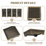 HASTHIP Incense Burner for Indoor Aromatherapy featuring Cutout Grid Pattern 3.4x3.4x6cm Copper Alloy
