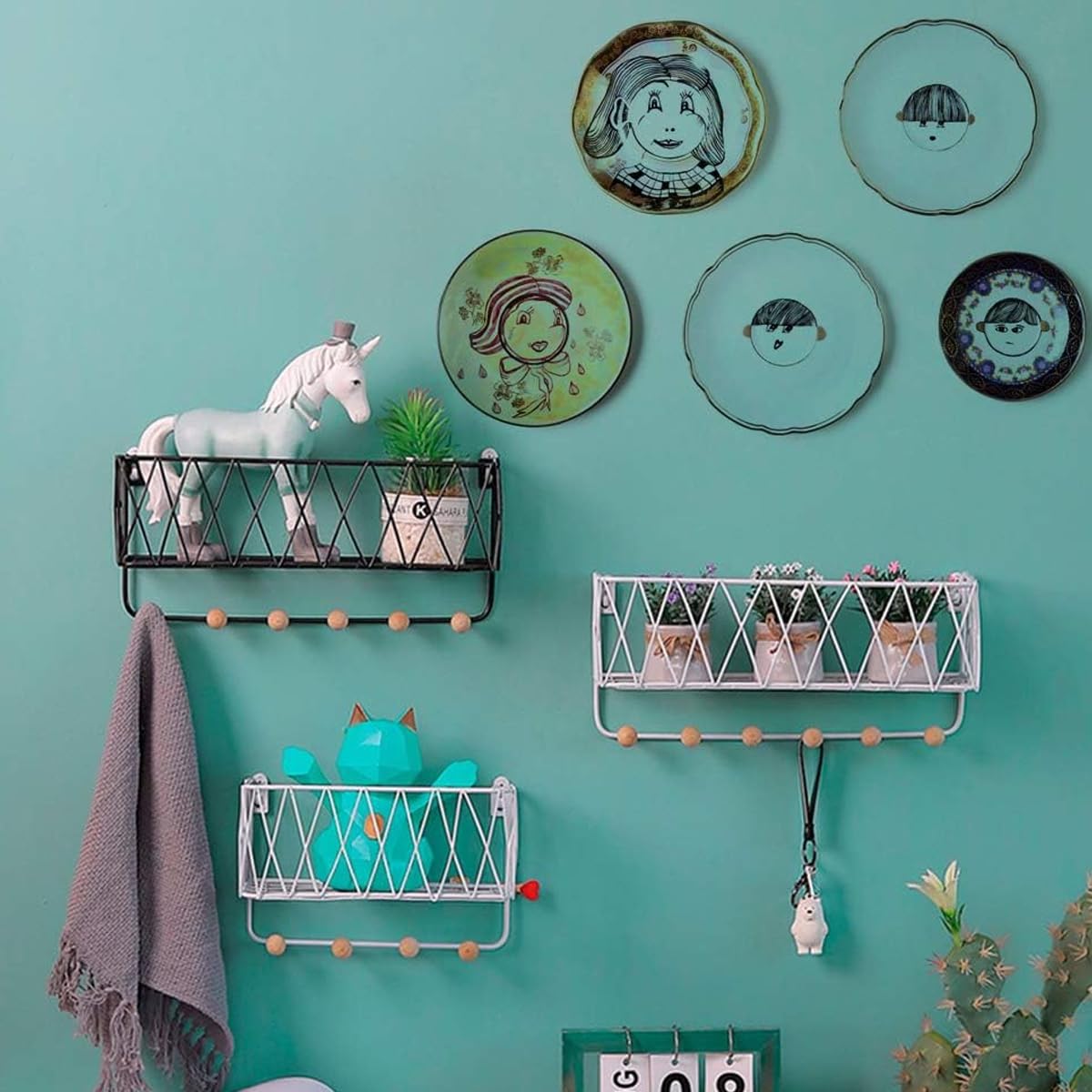 HASTHIP Wall Pot Lid Holders for Space Saving Kitchen Storage with Pre Punched Holes | Stainless Steel 4Pcs Set