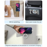 HASTHIP® Magnetic Ring Holder for iPhone 12 13 14 15, Universal MagSafe Compatible Phone Stand, Strong Adhesive Magnetic Mount for Car, Desk, Wall, Foldable Phone Grip, Secure PU Cover Attachment