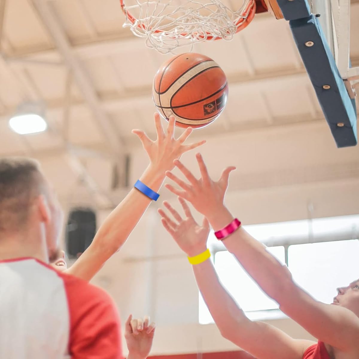 HASTHIP Paper Wristbands for Events with Self Adhesive Closure 300pcs | Red Yellow Blue