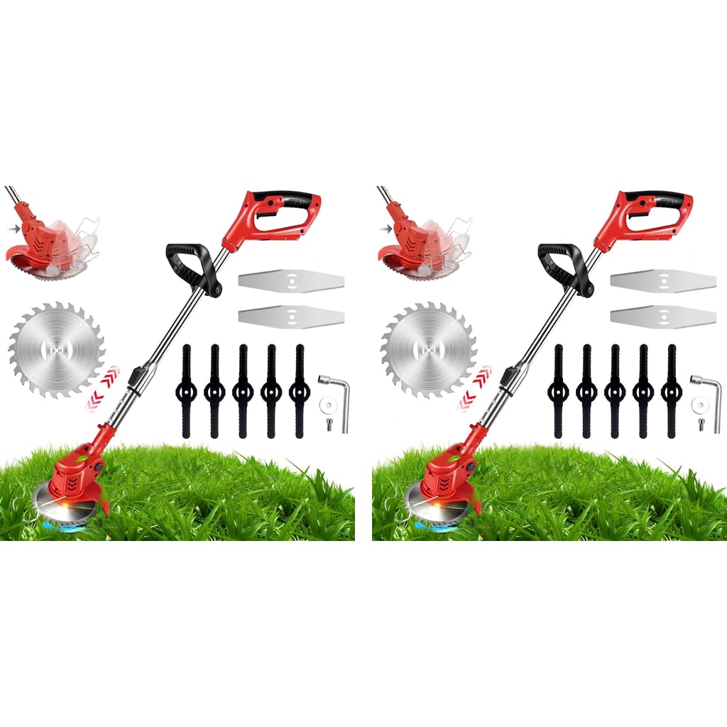 HASTHIP Garden Electric Weed Eater 24V Cordless Grass Cutter with Retractable Rod | Includes Blades and Safety Guard