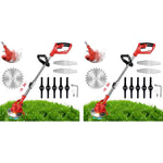 HASTHIP Garden Electric Weed Eater 24V Cordless Grass Cutter with Retractable Rod | Includes Blades and Safety Guard