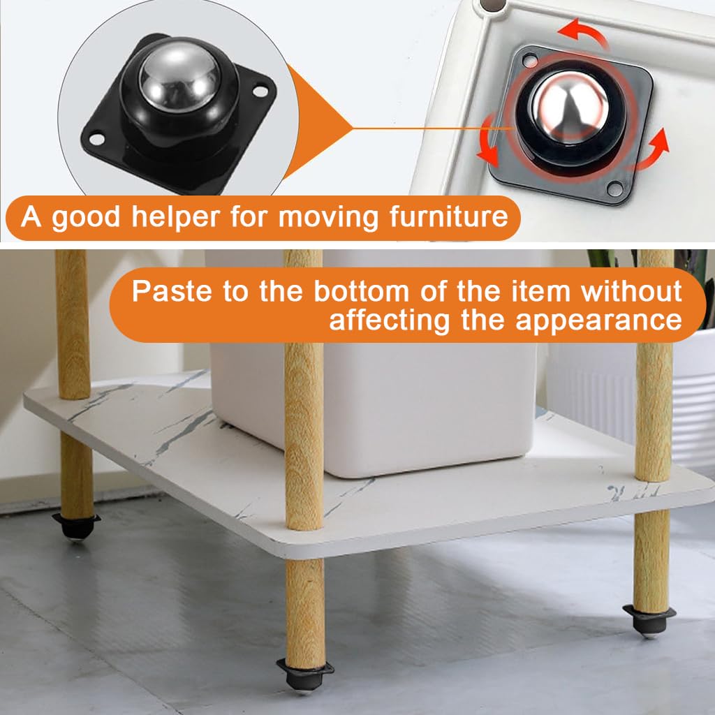 HASTHIP® 4pcs Self Adhesive Caster Wheels 360° Swivel Heavy Duty Furniture Moving Caster Wheel, 200Kg Load Capacity, Castor Wheels Furniture Moving Wheels for Table, Storage, Home & Office