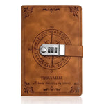HASTHIP Lock Diary for Personal Writing with 3‑Digit Password Lock and A5 200 Pages Brown