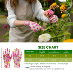HASTHIP Gardening Gloves for Women with Full Palm Anti Slip Grip Nylon Floral Print 6 Pairs