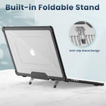 HASTHIP Laptop Case Cover for MacBook Air 15.3 inch with TPU Bumper and Fold Stand | Reinforced PC Shell