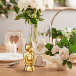 HASTHIP Romantic Couple Desk Statue for Home Decor with 1.96x4.21 in Golden Resin Finish