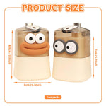 HASTHIP Toothpick Holder 2 Pcs with Push Down Pop Up Dispenser 10x6.5x6.5 cm Beige | Bamboo Refillable Container for Dining Table