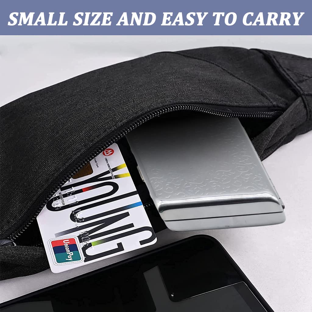 HASTHIP® Metal Cigarette Case - Slim Portable Hard Box Holder with Double Sided Spring Clip, Stainless Steel Cigarette Storage for 18-20 King Size Cigarettes (Silver)