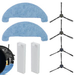 HASTHIP® 8Pcs Replenishment Kit, Replacement Parts Vacuum Cleaner Replacement Accessories for ILIFE A80 Pro Robot Vacuum Cleaner, Replenishment Parts Includes 4 Side Brushes, 2 Mop Cloth, 2 Filters