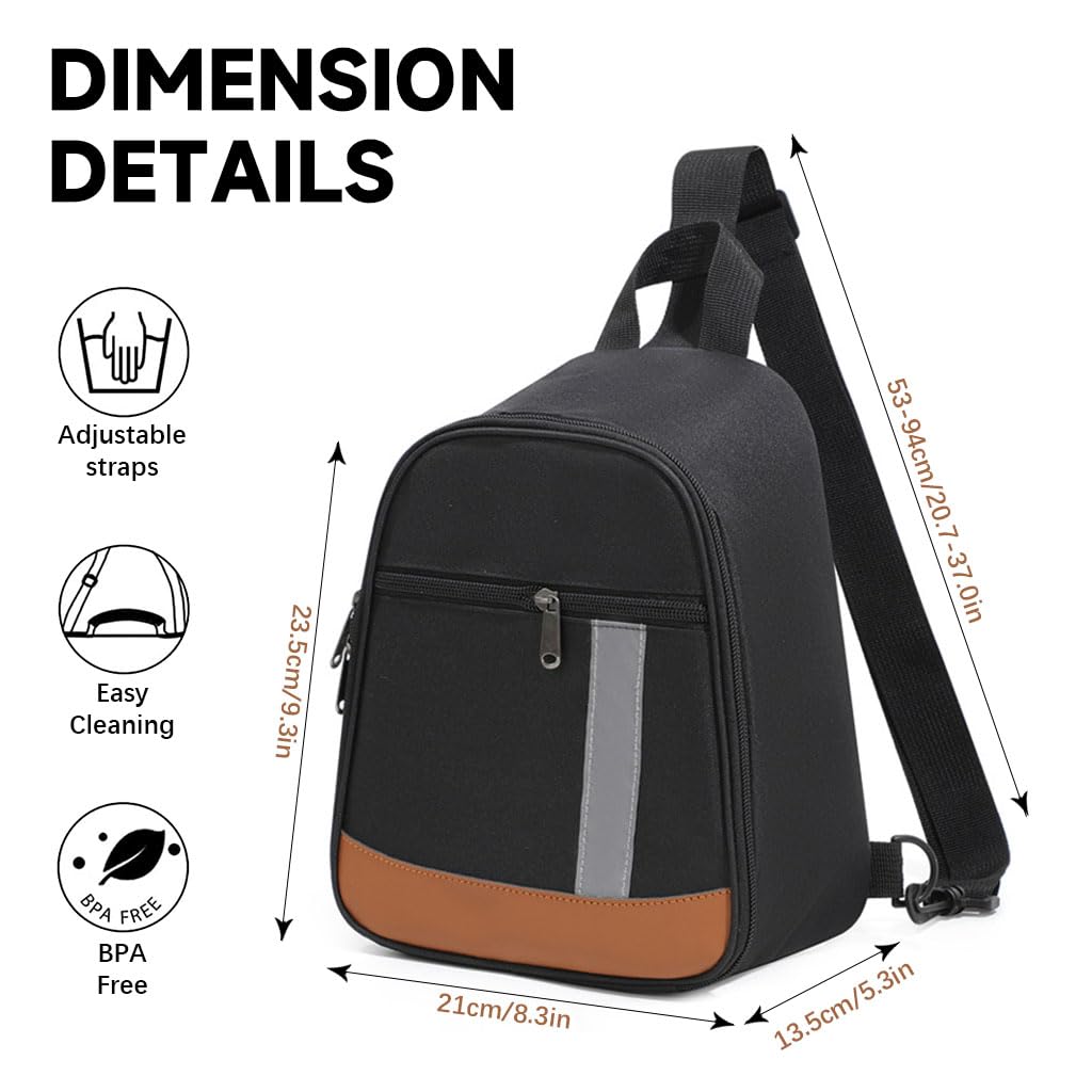 HASTHIP Lunch Bag for Work and Picnic with Zipper Pouch and 8.26x5.3x9.25 in Capacity | Oxford Cloth Insulated Tote