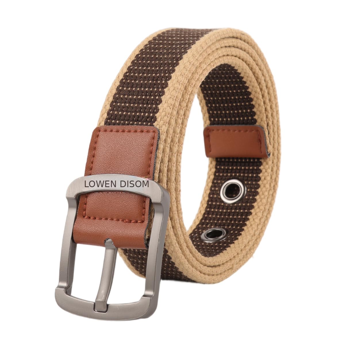 HASTHIP® Cinturón Táctico de Nylon para Hombre, Ajustable y Ligero con Hebilla de Aleación, Correa Militar Transpirable para Jeans, Trabajo, Senderismo y Moda Casual 125cm-Khaki