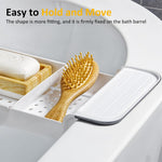 HASTHIP Expandable Bathtub Tray for Relaxing Baths featuring Adjustable 21–30 in Design | Plastic Organizer for Soap and Accessories