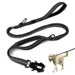 HASTHIP® Bungee Dog Leash for Large and Medium Dogs, Heavy Duty No Pull Training Lead with Dual Handles, Reflective Elastic Tactical Rope Leash 360° Swivel Locking Clasp, Durable Stretch Dog