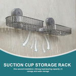 HASTHIP Wall Storage Tray for Kitchen and Bathroom featuring Dual Drain Design and Strong Suction Cups