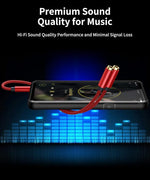 HASTHIP® Adaptador Divisor Auriculares 3.5mm, Cable Y Estéreo de 1 Macho a 2 Hembras, Splitter Audio y Micrófono Compatible con PS5, Xbox, PC, Portátil, Smartphone, Tableta - Rojo