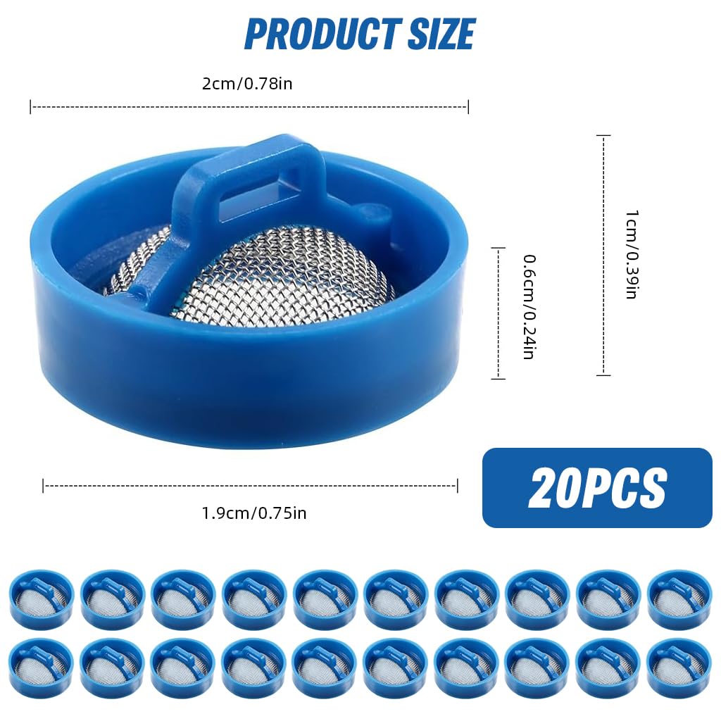 HASTHIP Washing Machine Filters 20pcs 2cm Stainless Steel Fine Mesh for Drain Hose Protection
