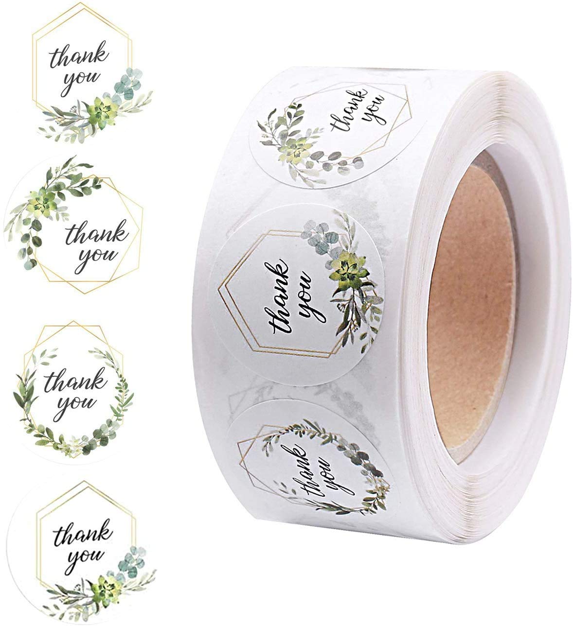 HASTHIP Thank You Stickers for Small Business and Gifts 500 Pcs 1 in Self-Adhesive Labels