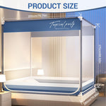 HASTHIP® Double Bed Mosquito Tent with Frame, Built in Phone Pocket & Charging Cable Open, Roofed Full Coverage Fine Mesh Mosquito Tent with Dual Side Zip-up Doors, 1.8m x 2m x 1.7m