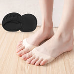 4 Pairs Forefoot Pads Honeycomb Fabric Ball of Foot Cushion Metatarsal Pads for Women, Reusable High Heels Invisible Socks, Comfortable Non-Slip Toe Sleeves for Relieving Foot Fatigue