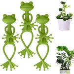 HASTHIP Plant Supports for Branch Stability with Flexible Frog Twist Ties 3 pcs | Green Cartoon Design