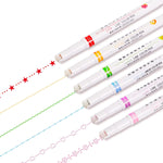 HASTHIP Curve Highlighter Pen Set for Scrapbook and Journals with Roller Tip | 6 Color Markers for Kids and Adults