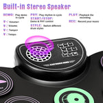HASTHIP Electronic Drum Set for Beginners with 9 Pads and Dual Pedals | Portable Roll Up Design