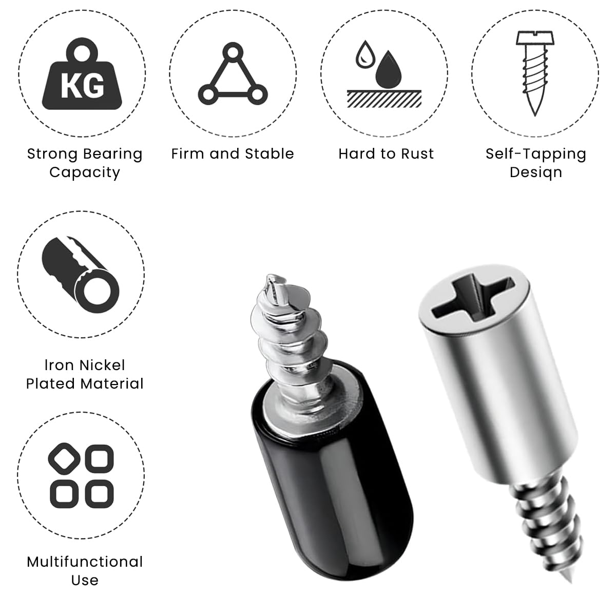 HASTHIP Shelf Support Pegs for Cabinets and Closets featuring Anti Slip Silicone Sleeve | 20pcs Black Iron Pins