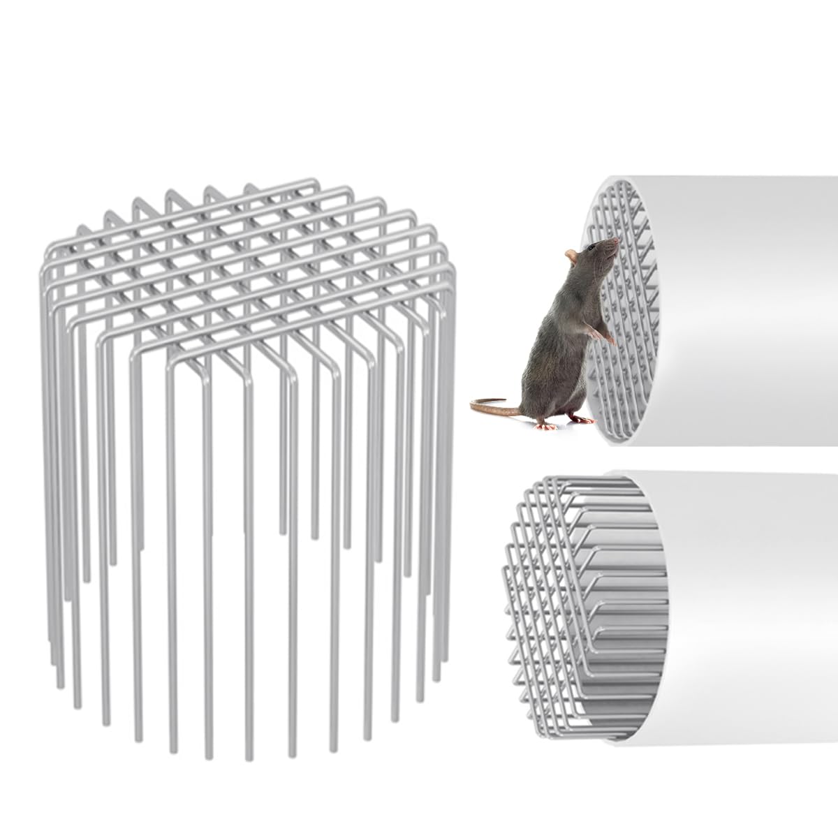 HASTHIP Drain Pipe Rat Stopper for 70mm Pipes with Anti-Rat Grid and 304 Stainless Steel | Rust Resistant Outdoor Drain Guard