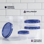HASTHIP Food Deli Containers for Meal Prep with Twist Top Airtight Lids 32 Oz 3 Pack | BPA Free
