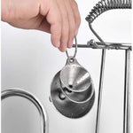 HASTHIP metal stainless steel funnel set of 3 with 2 cleaning brushes 0.24–0.47in nozzles for kitchen use | food grade stackable design