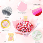 HASTHIP® Origami Stars Papers Pink Origami Paper Strips Pink Origami Paper Star Bouquet Handmade DIY Material Package Wishing Lucky Five-Pointed Star Origami Creative Birthday