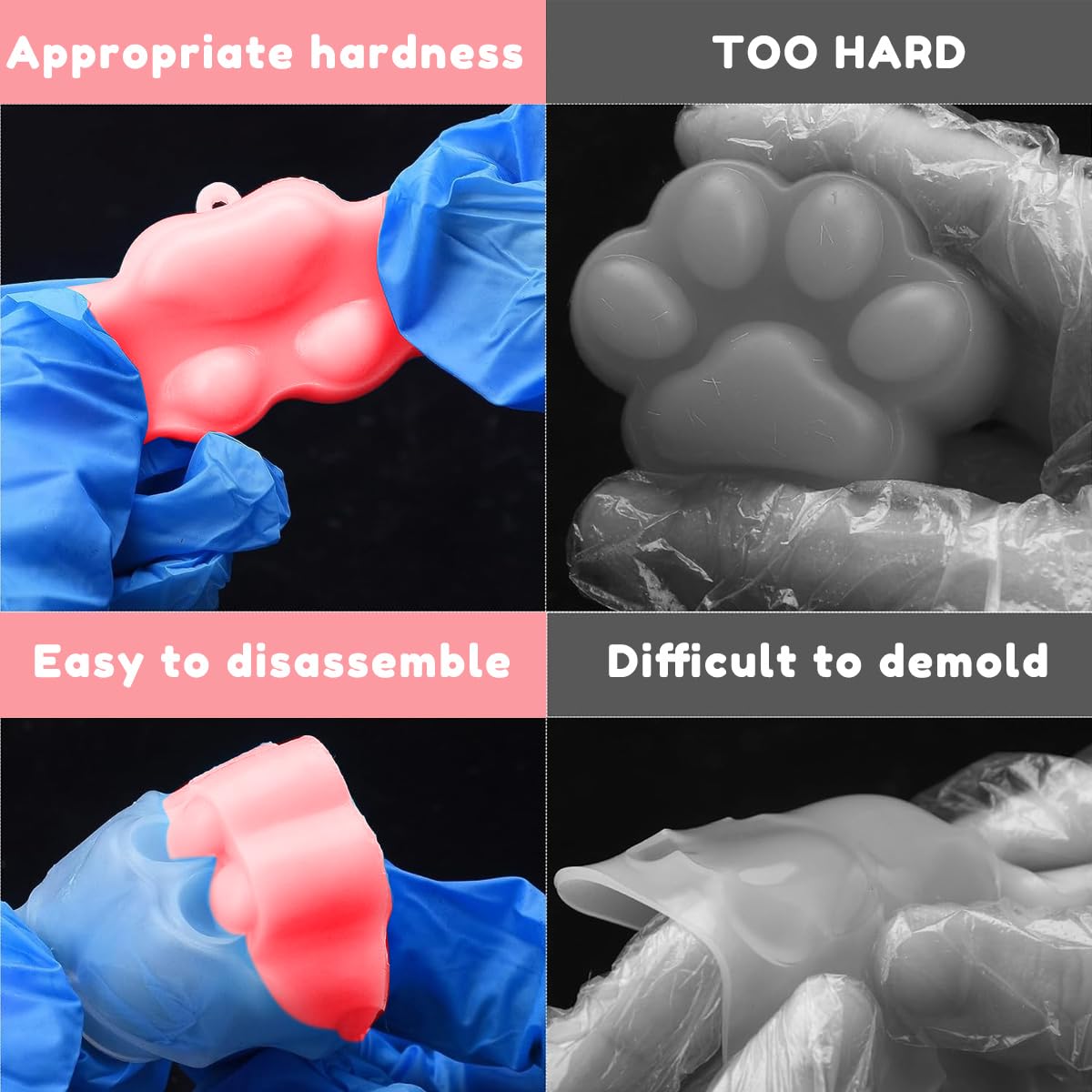 HASTHIP DIY Jelly Toy Silicone Mold Kit with 4 Cute Molds for Kids & Adults | Safe Platinum Cure Silicone Craft Set