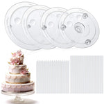 HASTHIP Cake Dowel Rods Set for Multi Tiered Cakes with 36 pcs Plates and Rods | Food Grade Plastic
