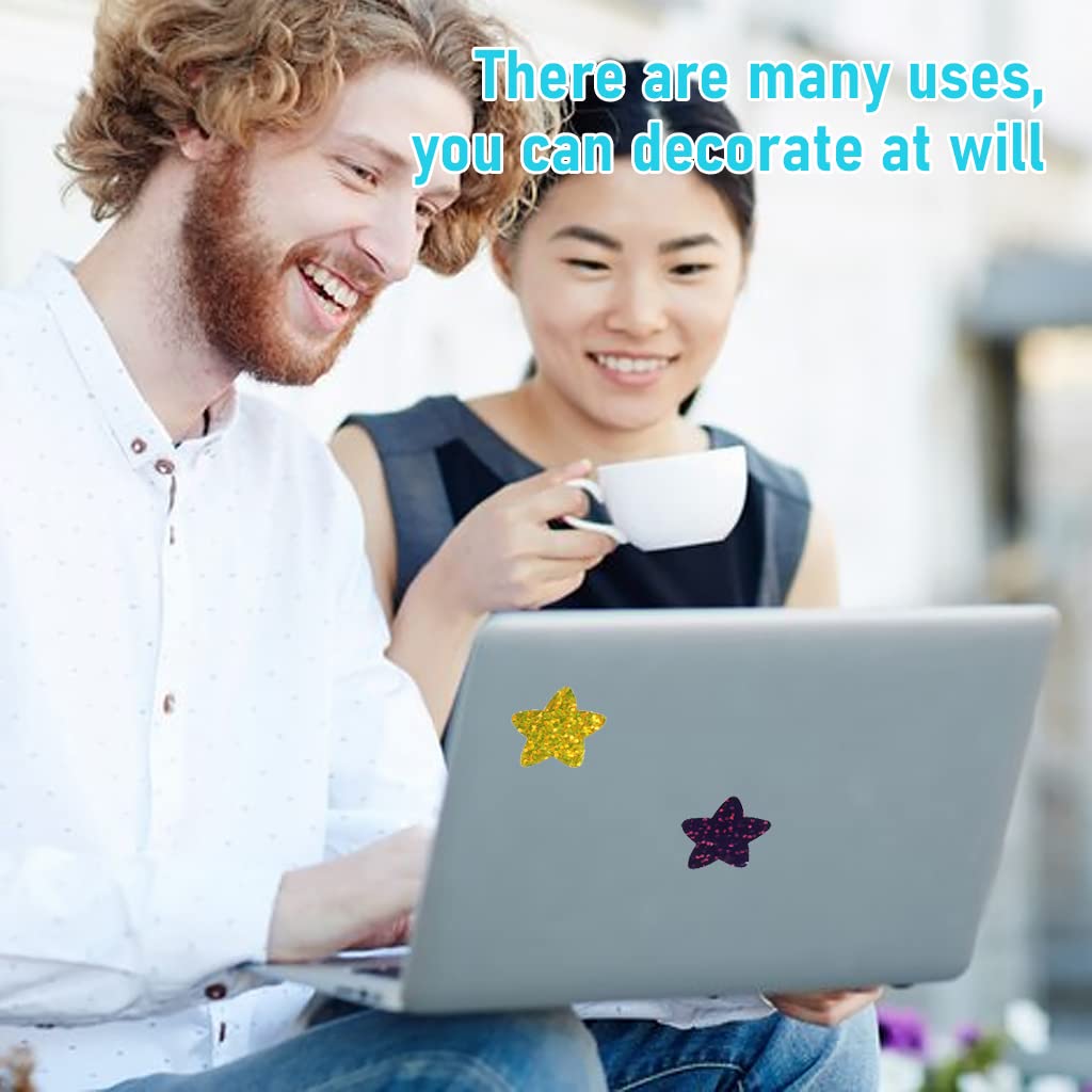 HASTHIP Glitter Star Stickers for Reward Charts 1000 pcs 1 inch Self Adhesive | 8 Colors