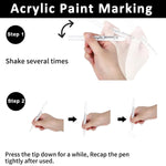 8 Pack White Paint Pen White Acrylic Permanent Marker White Mark Pens, 2mm Waterproof Smudge Resistant Quick Dry Mark Pens, for Plastic Leather Glass Stone Metal Canvas Ceramic Marker