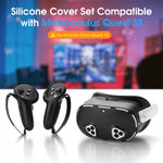 HASTHIP® Silicone Accessories for Meta Quest 3S, 5-in-1 Protective Case Set for Quest 3S, VR Skin Cover Case, Silicone Face Pad, Lens Cover, Controller Grip Cover with Adjustable Fastening Strap