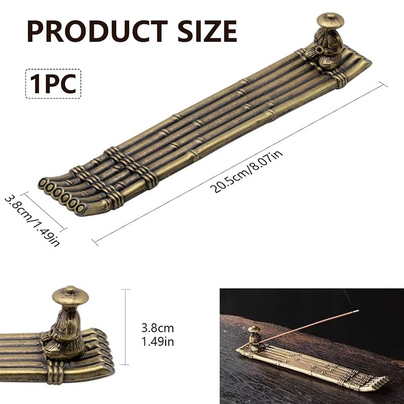HASTHIP Incense Burner Holder for Meditation featuring 8.6 in Boat Shape Alloy Tray | Desk Decor