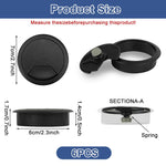 HASTHIP® 6-Pack 2.36-Inch Black Desk Cable Grommets
