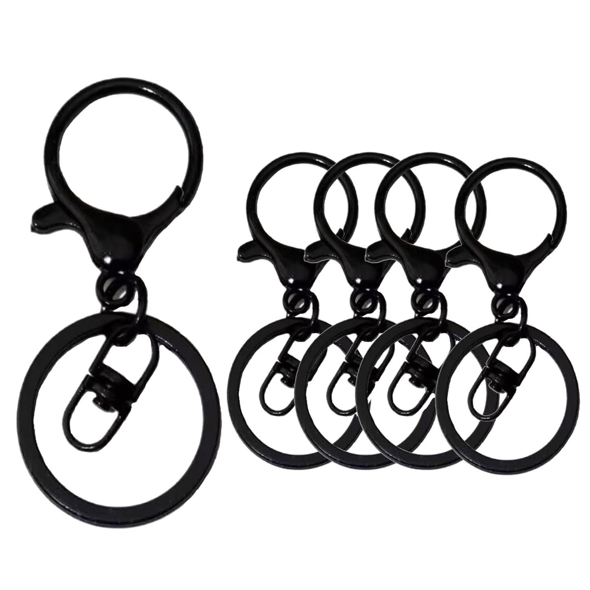 HASTHIP® 20 Piezas Mosquetones Giratorios y Anillas de Llavero Estrella Colorida, Ganchos Metálicos con Anillas Abiertas y Aros Divididos, Ideal para Artesanía, Manualidades, Joyería DIY