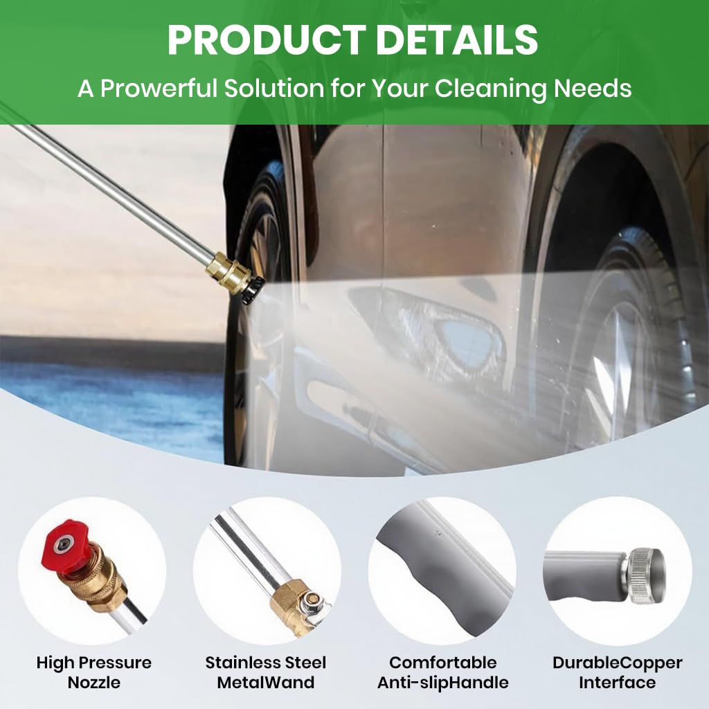 HASTHIP Water Sprayer Gun for Gardening and Car Washing with 2 Nozzles | Aluminum Alloy Body