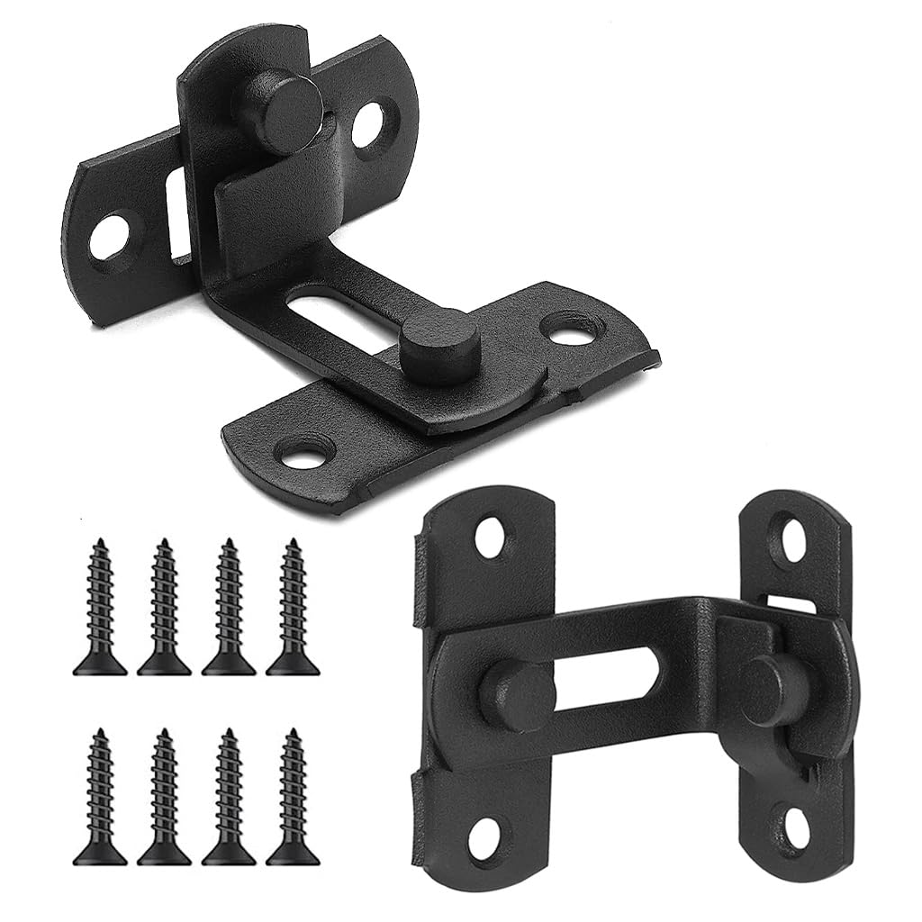 HASTHIP Door Latch Lock for Home and Barn featuring 90 Degree Sliding Mechanism | 2 Pack 304 Stainless Steel