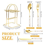 HASTHIP® 24Pcs cutlery set Spoons Set Spoons Silverware, Stainless Steel Spoon, Silver Spoons, Silverware Spoons for Home, Kitchen, Restaurant,
