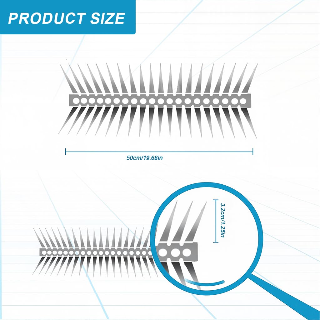HASTHIP Anti Bird Spike Strips for Pigeons and Cats with Dual Row Design 0.5 m Stainless Steel | Easy Installation